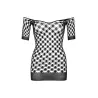 DARING Intimates Mini Robe Fence Net Noire